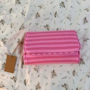 Brandy Melville Pink Striped makeup Bag